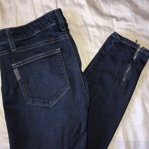 High waisted Paige dark wash cigarette jeans
